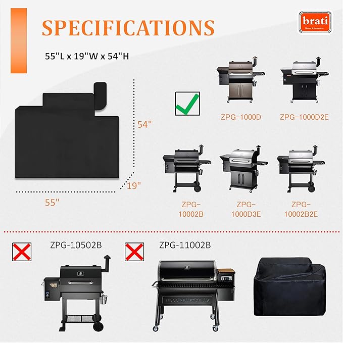 Grill Cover for Z Grills 1000 Series Pellet Smoker,for 55 Inch Z Grills 10002B/1000D/1000D4E Pellet Grill Cover Accessories