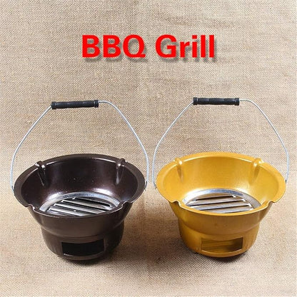 BBQ Grill Outdoor Japanese Style Charcoal Barbecue Grill Thickening Small Stove Home Outdoor Mini BBQ Mud Roast Meat Charbroiler Tool (Color : den stove) (Coffee Stove)