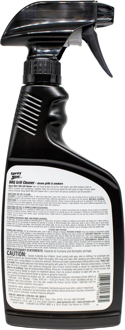 Spray Nine 15650 Barbeque Grill Cleaner, 22 oz.