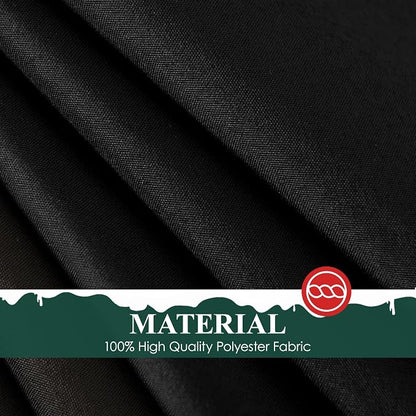 2 Pack Black Round Tablecloths 120 Inch for Dining Tables | Washable Decorative Linen Polyester Table Cover for Banquets Buffets Parties and Weddings
