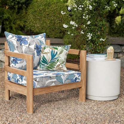 DYTXIII Outdoor Deep Seat Cushion Set, Water Repellent 24"x24" Patio Thick Cushions Replacement with Seat & Back Pillow for Patio Sofa, Wicker Chair, Couch - Clemens Noir Blue