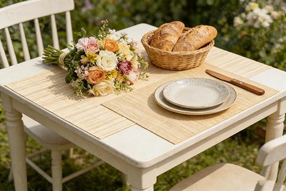Dining Table Placemat, Heat-Resistant Place Mat Stain Resistant Anti-Skid Washable Bamboo Table Mat Placemat Kitchen Table mat… (Original Color)