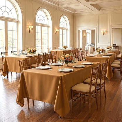 Fitable 6 Pack Bronze Tablecloths for Rectangle Tables, 70 x 120 Inch | Wrinkle & Stain Resistant, Washable Polyester Fabric, For Wedding Party Banquet Formal Events Fall Thanksgiving Harvest