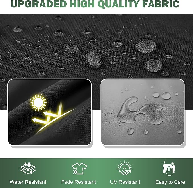 Outdoor Chair Cushions Set of 2, 22x22x3 Inch Waterproof & Fade Resistant Patio Furniture Seat Cushions with Ties, Square Outdoor Dining Chair Cushions for Lawn, Garden, Deck & Yard, Black