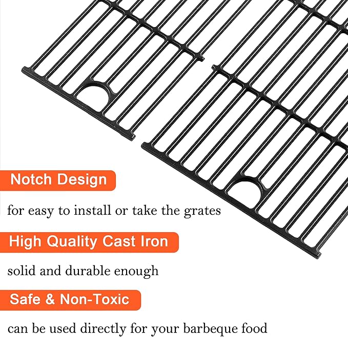 17" Grill Grates for Charbroil Performance 5 Burner 463448021 463451022 463455021 463456022 463449021, Cooking Grids for Charbroil Grills, Replacement Parts for G426-0004-W1 G426-0005-W1, Cast Iron
