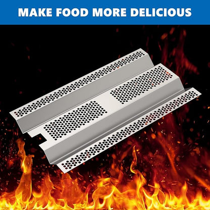 SafBbcue Heat Plates Replacement for Blaze BLZ-3PRO-LP, BLZ-3PRO-NG, BLZ-4PRO-LP, BLZ-4PRO-NG Gas Grill, Flame Tamer for Blaze 3/4 Burner Grill, Stainless Steel Heat Shield, 3 Pack