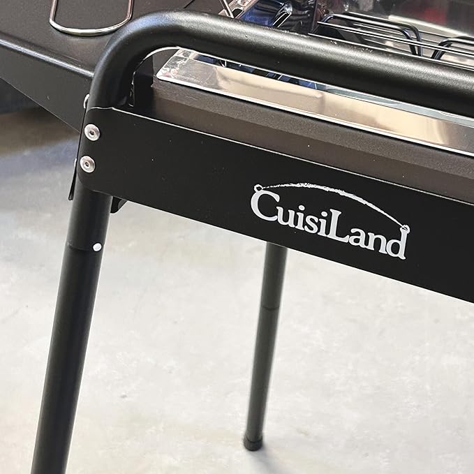 Cuisiland Heavy Duty Portable Steel Movable Charcoal BBQ Grill, Charcoal Smokers Type outdoor steel Barbecue Grill,