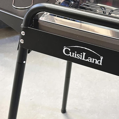Cuisiland Heavy Duty Portable Steel Movable Charcoal BBQ Grill, Charcoal Smokers Type outdoor steel Barbecue Grill,