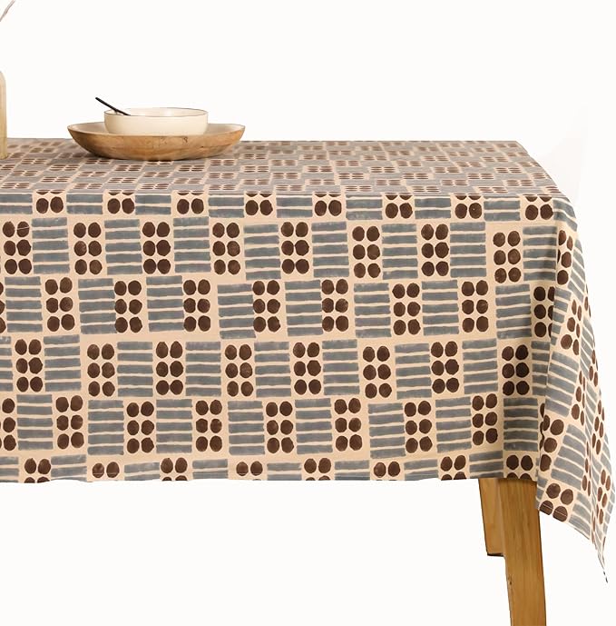 100% Cotton Hand Block Printed, Tablecloth for Kitchen, Dining, Table Cover for Parties, Chritmas, Weddings, Barbecues and Summer picnics Table Cloth