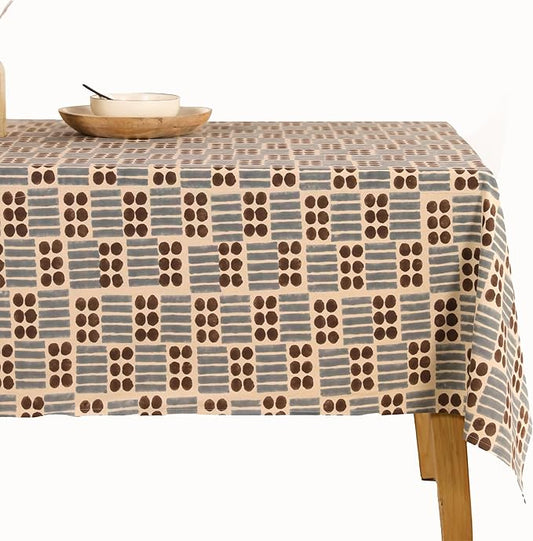 100% Cotton Hand Block Printed, Tablecloth for Kitchen, Dining, Table Cover for Parties, Chritmas, Weddings, Barbecues and Summer picnics Table Cloth