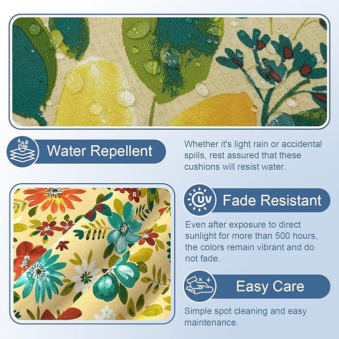 LVTXIII Outdoor Chaise Lounge Cushion 72x21x3 Inch, Water-Repellent Patio Seat Cushion with Ties & Hidden Zipper, Thick Foam Pad for Lawn Chair, Poolside, Patio Furniture, Floral Multi
