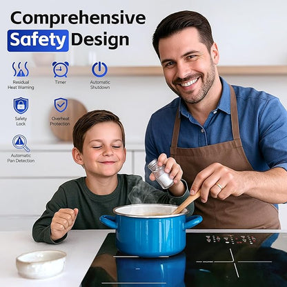 36 Inch Electric Induction Cooktop 5 Burners, 10800W Built-in Induction Stove Top with Double Bridge Function, Booster, Timer, Child Lock, Sensor Touch Control, 240V/50A, No Plug