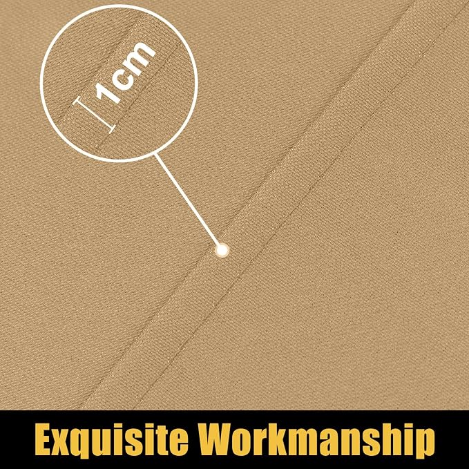 Smiry Rectangle Picnic Table Cloth, Waterproof Elastic Fitted Tablecloths for 8 Foot Tables, Washable Polyester Table Cover for Camping, Indoor and Outdoor (Khaki, 30"x96")