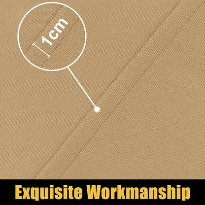 Smiry Rectangle Picnic Table Cloth, Waterproof Elastic Fitted Tablecloths for 8 Foot Tables, Washable Polyester Table Cover for Camping, Indoor and Outdoor (Khaki, 30"x96")
