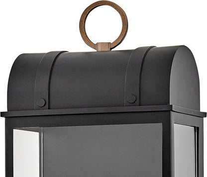 Hinkley Campbell Large Outdoor Wall Mount Lantern, Black/Burnished Bronze