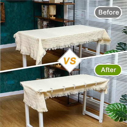Yerliker 36 Pcs Clear Table Skirting Clips with Hook and Loop Plastic Tablecloth Clips for Meeting Party Indoor Outdoor Events