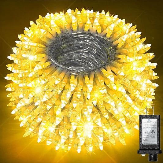 75FT 300 LED Warm White Christmas Tree String Lights | 12 Modes Dimmable, Timer Memory, IP44 Waterproof Indoor Outdoor, Safe 29V Low Voltage, Connectable Holiday Decor