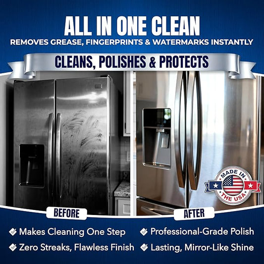 Sheila Shine 10oz Stainless Steel Cleaner and Polish - Cleans, Polishes & Protects Kitchen Appliances, Refrigerators, Sinks, Ovens & Grills - Residue, Streak Free Shine - Stainless Steel Cleaner Spray