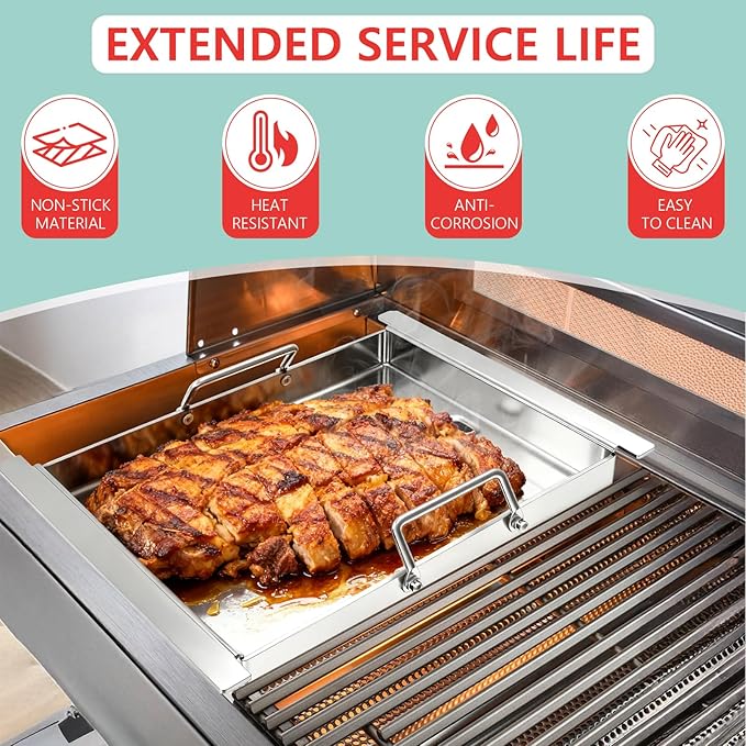 Half Size Griddle Insert for Blaze Grills 3, 4, 5 Burner Natural Grill, Flat Top Griddle Plate for Summerset Sizzler 32" & 40" and AOG 24'' T Series, RCS 32" Grill, 17.9''L x 14.5''W,Stainless Steel