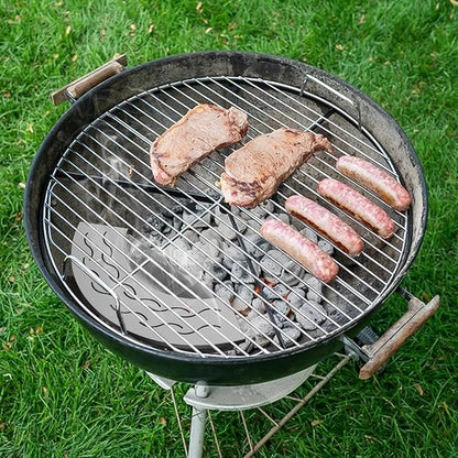 Onlyfire BBQ Smoker Box, Stainless Steel Fan-Shape Wood Chip Smoker Box with Removable Lid & Water Reservoir for Charcoal Grills, Kamado Grills - Add Smokey BBQ Flavor to Your Foods, Design Patent