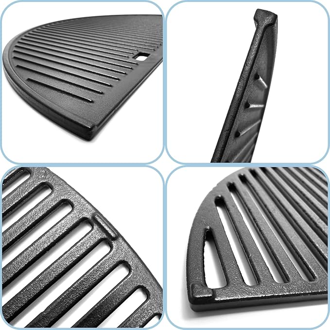 24" Cast Iron Heavy Duty Half-Moon Grates for BGE, Big Green Egg XL, Weber Summit Kamado E6, S6 Joe Big Joe I, II III Smokers 24" Charcoal Grill and Fire Pit 24" Grill Grid