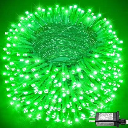 165FT 500 LED Outdoor String Lights, Plug in Christmas Lights Indoor Waterproof, 8 Modes Connectable Clear Wire Fairy Twinkle Lights for Indoor Home Garden Patio Party Decorations, Green