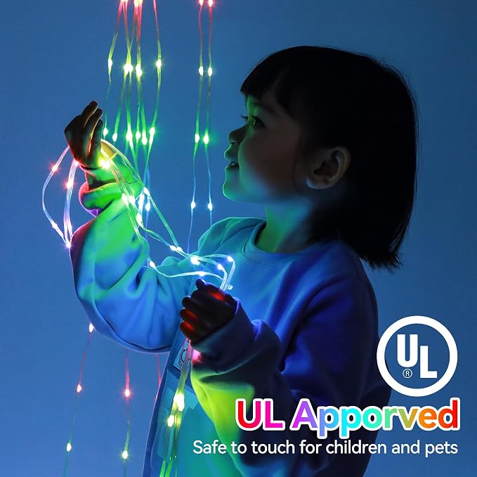 Christmas Decoration RGB String Lights, Outdoor Color Changing Christmas Lights 320 LED 16.4 Ft Star Tree Topper Fairy String Light with 8 Light Modes for Xmas New Year Holiday Garden Yard