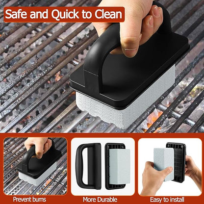 Heavy Duty Griddle Cleaning Brick with Handle, Grill Cleaner for Cleaning Flat top, Pumice Griddle Cleaning Stone Removing Stains for BBQ, Swimming Pool, Sink (5 Pack)