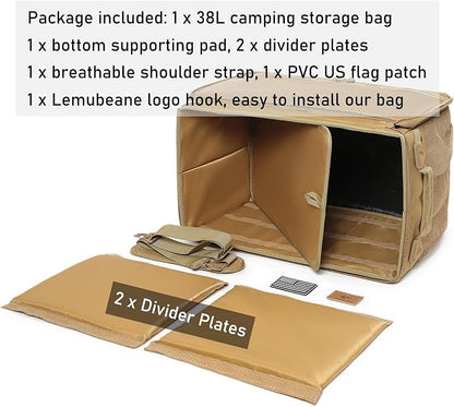 Tactical Camping Storage Bag Utility Tote Bag Camping Kitchen Organizer with Axe Holder & Shoulder Strap