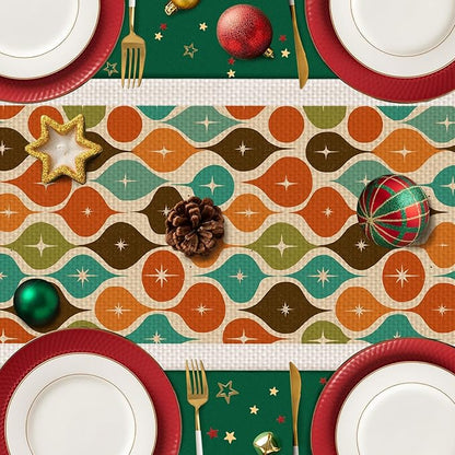 Mid Century Table Runner,Dining Decor for Kitchen Coffee Table Family Dinners Holiday Parties Wedding Events Decor(13x72 inch)