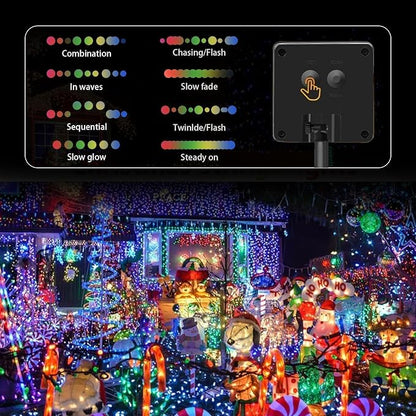 SyouHome 800 LED 264ft Solar String Lights Outdoor, 4 Pack, Multicolor | 8 Lighting Modes, Auto On/Off, Waterproof Solar Fairy Lights, Twinkle Lights for Garden Tree Wedding Party Christmas