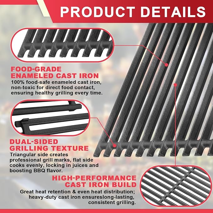 Emitter Plate & Grill Grate for Charbroil Commercial 3 Burner Gas Grill Parts 463242516 463242515 463367016 466242615 466242516 466242616 463346017, Parts for Charbroil Tru Infrared G466-0025-W1 Grill