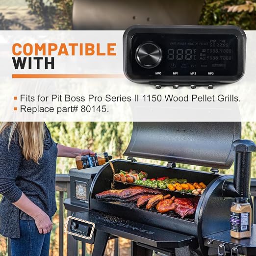 Pellet Grills Control Board 80145 Compatible with Pit Boss Pro Series II 1150 Wood Pellet Grills, Fits for Pit Boss PB1150PS2 Parts Control Board, with WiFi & Bluetooth