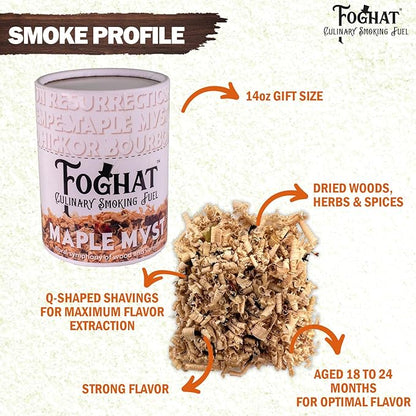 Cocktail Smoker Wood Chips - 14oz Maple Myst Shavings for Smoker, Whiskey & Drink Infuser Kit - All Natural, Culinary Wood Smoking Chips for Hand held Cocktail Smoke Gun & Bourbon Drink Smokers