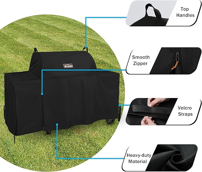 Grill Cover for Traeger Grills BAC776 Woodridge Pro and Traeger Woodridge Elite Grills, Special Zipper Design