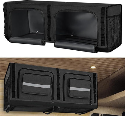 36" RV Overhead Soft-Sided Storage Cabinet, RV Organizer Storage Cabinet Compatible with Mercedes-Benz Sprinter, Ford Transit & RAM Promaster Vans, Black