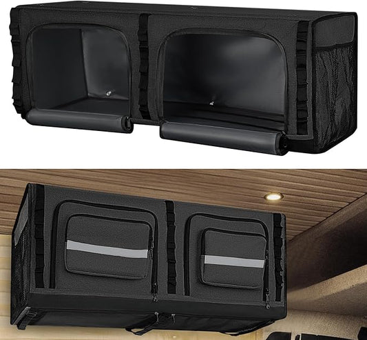 36" RV Overhead Soft-Sided Storage Cabinet, RV Organizer Storage Cabinet Compatible with Mercedes-Benz Sprinter, Ford Transit & RAM Promaster Vans, Black