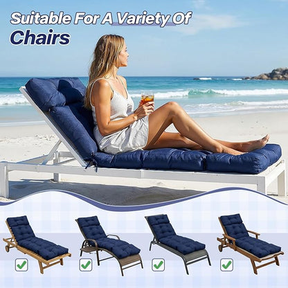 Waterproof Chaise Lounge Chair Cushion Outdoor Indoor 75 x 24 x 3.9Inches PP Cotton Non Slip Pool Lounge Chair Cushion for Outdoor Lounge Chairs Furniture,Hot Flower