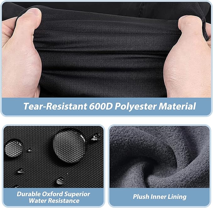 Cover for Turbo Teppanyaki Griddle Built-in,Heavy Duty 600D Waterproof Outdoor Grill Burner Cover with Plush Lining,26''L x 32''W x 13''H,Black