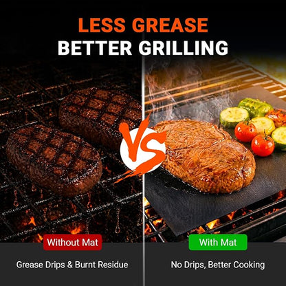 Grill Mats Roll with Cutter, Grill Mat for Outdoor Grill 15.75 x 100 Inch | Reusable Grilling Mats for Gas Grills, Nonstick Cut-to-Fit for Outdoor Cooking, Grill Liners, and Easy to Clean, Black