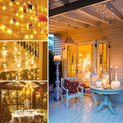 Super-Long 180FT 500 LED Christmas String Lights Indoor Outdoor,13 Modes Warm White Christmas Lights Waterproof, Twinkle Fairy Lights Plug in Clear Wire for Christmas Tree Bedroom Wedding Party