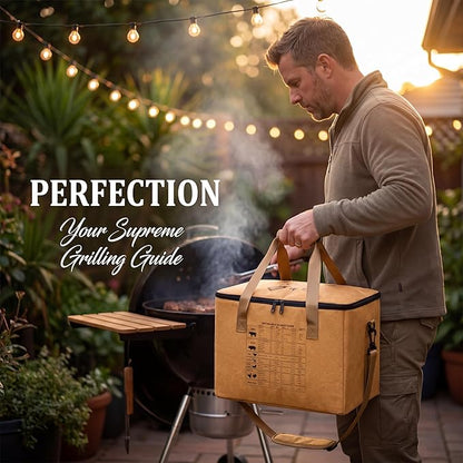 BBQ Blanket for Resting Meat,Reusable BBQ Resting Bag for Meat, Includes Resting Time Guide, Leak-Proof Oxford Cloth with Thick Insulation, Yellow 3D Bag
