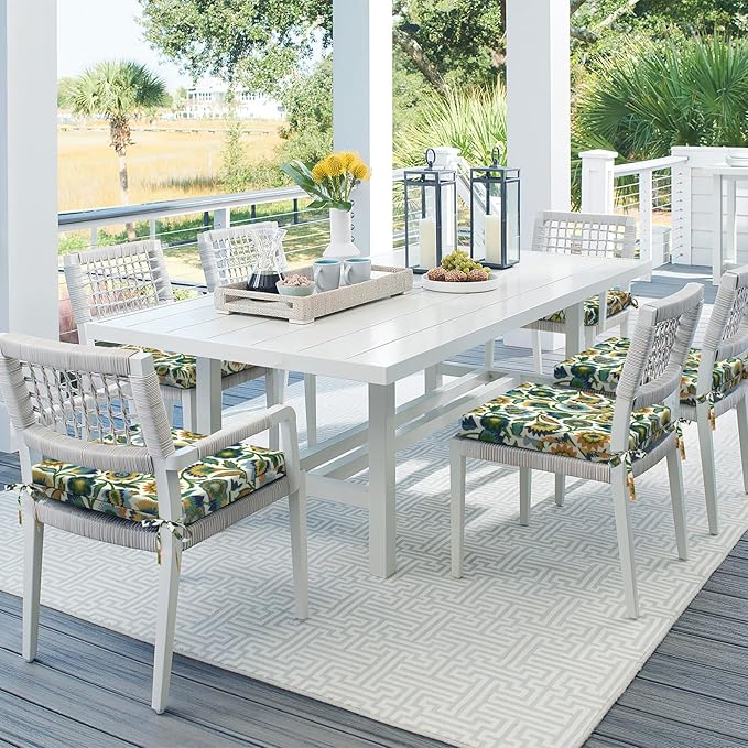 DYTXIII Set of 4 Outdoor Chair Cushions, Water Resistant 18.5"x16"x2" Square Seat Cushion for Patio Dining Chairs, High-Density Replacement Pads for Indoor Outdoor Furniture - Fiesta Floral