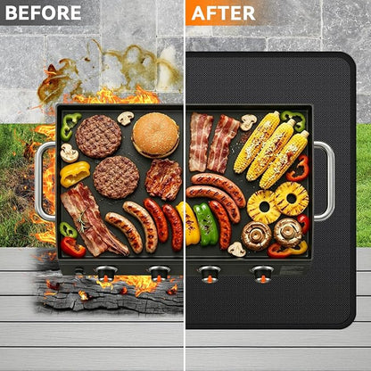Under Grill Mats for Blackstone - 65 x 39 Inch BBQ Mats for Outdoor Grill Deck Protector, Double-Sided Fireproof Oil-Proof Waterproof Griddle Floor Mat for Outdoor Grilling, Easy to Clean