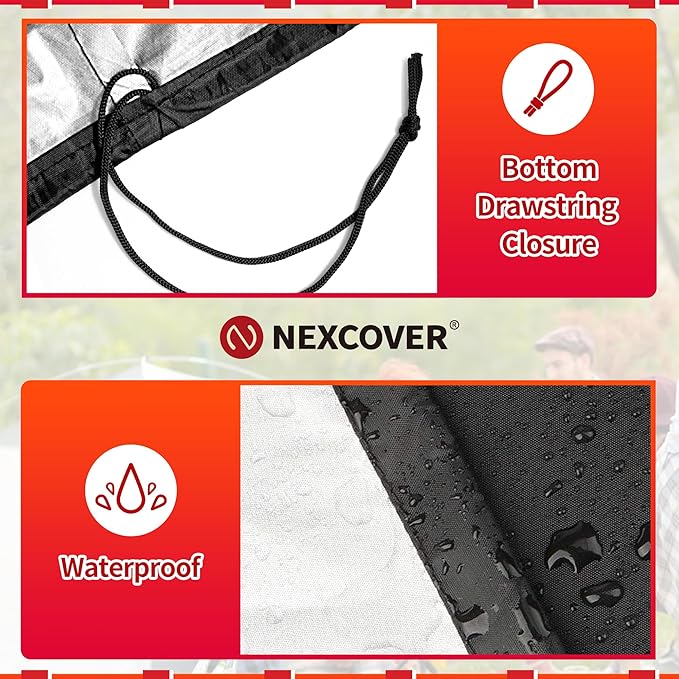 NEXCOVER Kettle Grill Cover-26.5 Inch Charcoal BBQ Smoker Cover Round for Barbecue, Fade & UV Resistant Small Waterproof Weather Resistant Material for Weber 22" Charcoal Grill