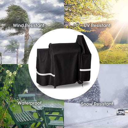 Uniflasy Grill Cover for Pit Boss 820 Deluxe, 820 Pro, 850 Pro Series Wood Smoker Pellet Grills Accessories, Cover for Pit Boss 820D, 820FB, 820PB, 820SP, 820SC, Heavy Duty Fabric Barbecue Grill Cover