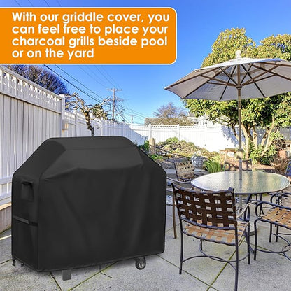Customizable Outdoor Grill Cover - Waterproof, Anti-UV, Fade Resistant Protective Cover for Flat Top Griddles, Barrel, Gas & Charcoal BBQ Grills - Available in Custom Shapes & Sizes (Black)