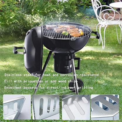 Originals Charcoal Basket Stainless Steel Char Holder, Compatible with Weber Grilling Accessories Charcoal Container Contoured Carbon Briquet Grilling Baskets(2 Pieces), silver