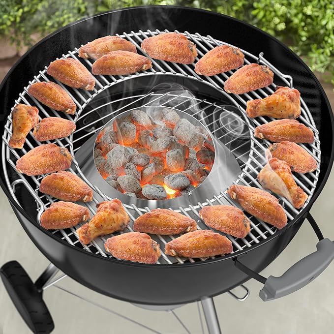 onlyfire Stainless Steel Charcoal Briquet Holder BBQ Whirlpool for Weber 26" Kettle Charcoal Grills