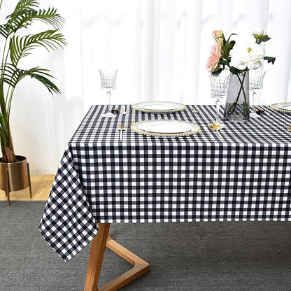 Waterproof Plaid Tablecloth Fabric - Square 58x58 Inch Classic Gingham Checker Table Cloth for Indoor/Outdoor Use - Buffalo Table Cover for Picnics, BBQs, and Parties